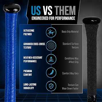 StickGrip Diamond Series Bat Grip for Baseball Advanced Grip - Demon Blue