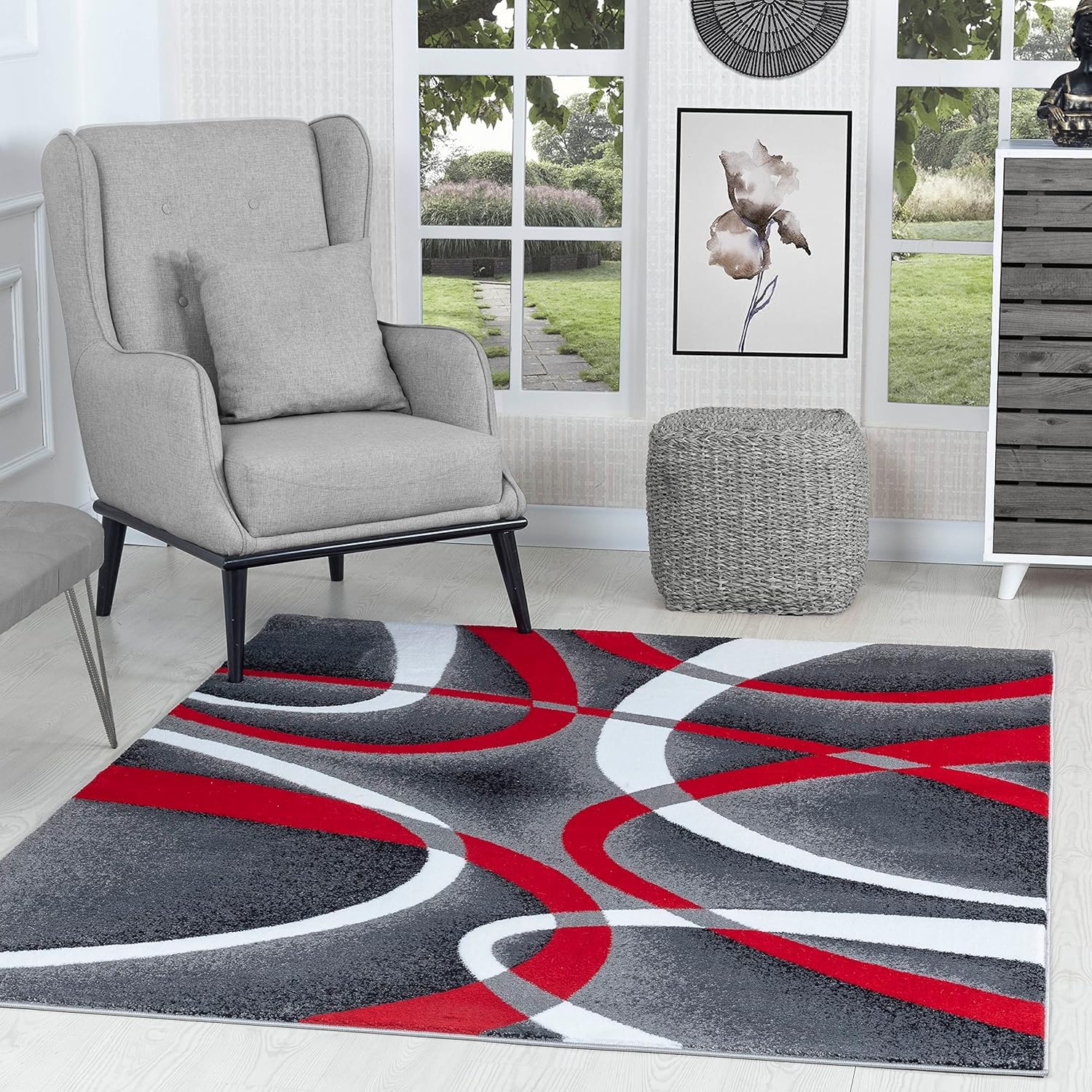 Tapis poils ras lavable 150x180 pour chambre et salle à manger