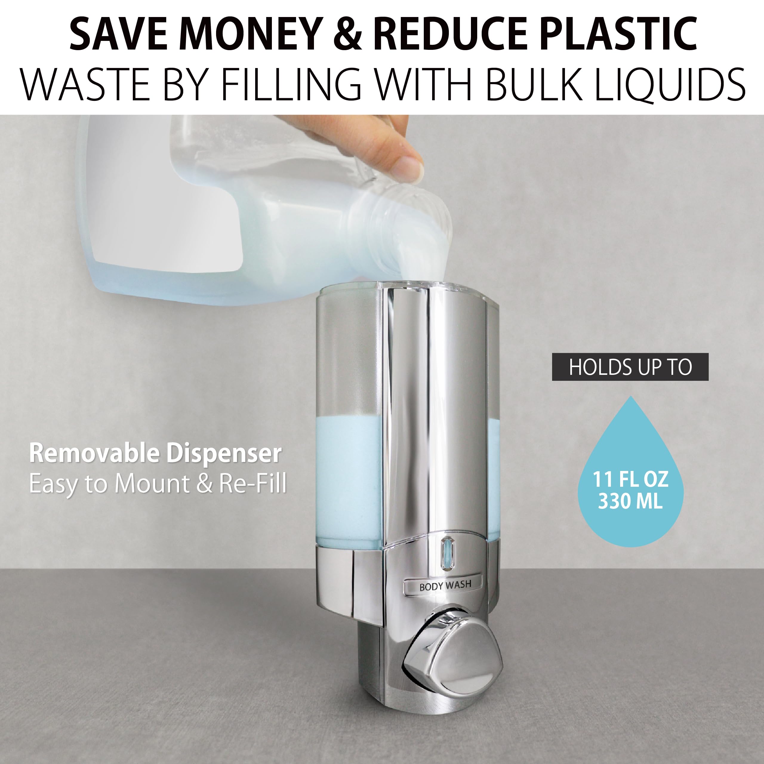 Aviva 76140–1 Seul récipient Distributeur de Douche, Chrome