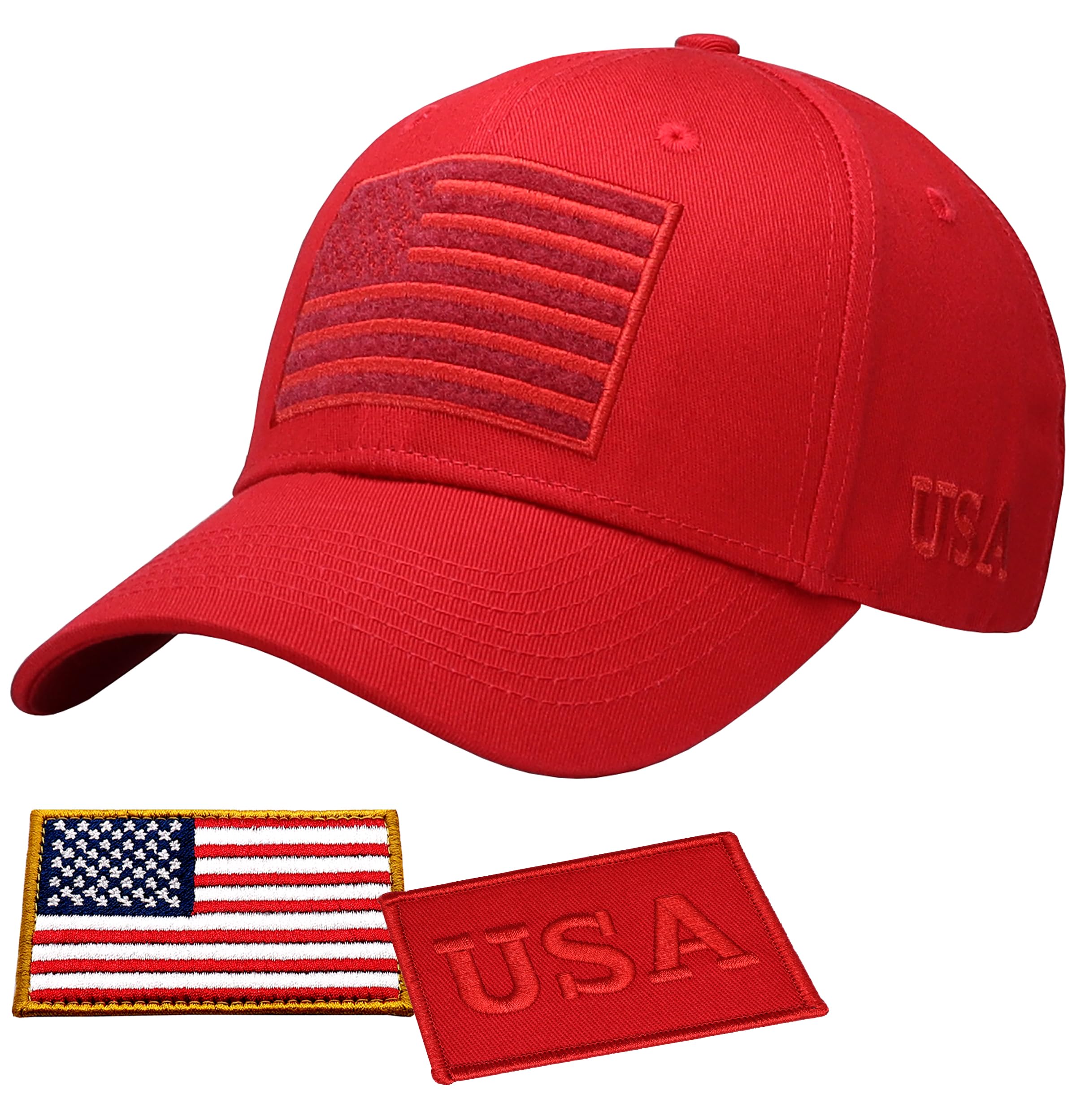Antourage American Flag Unisex Baseball Hat for Men and Women | USA Flag Mesh Snapback Cap with 2 Patriotic Patches