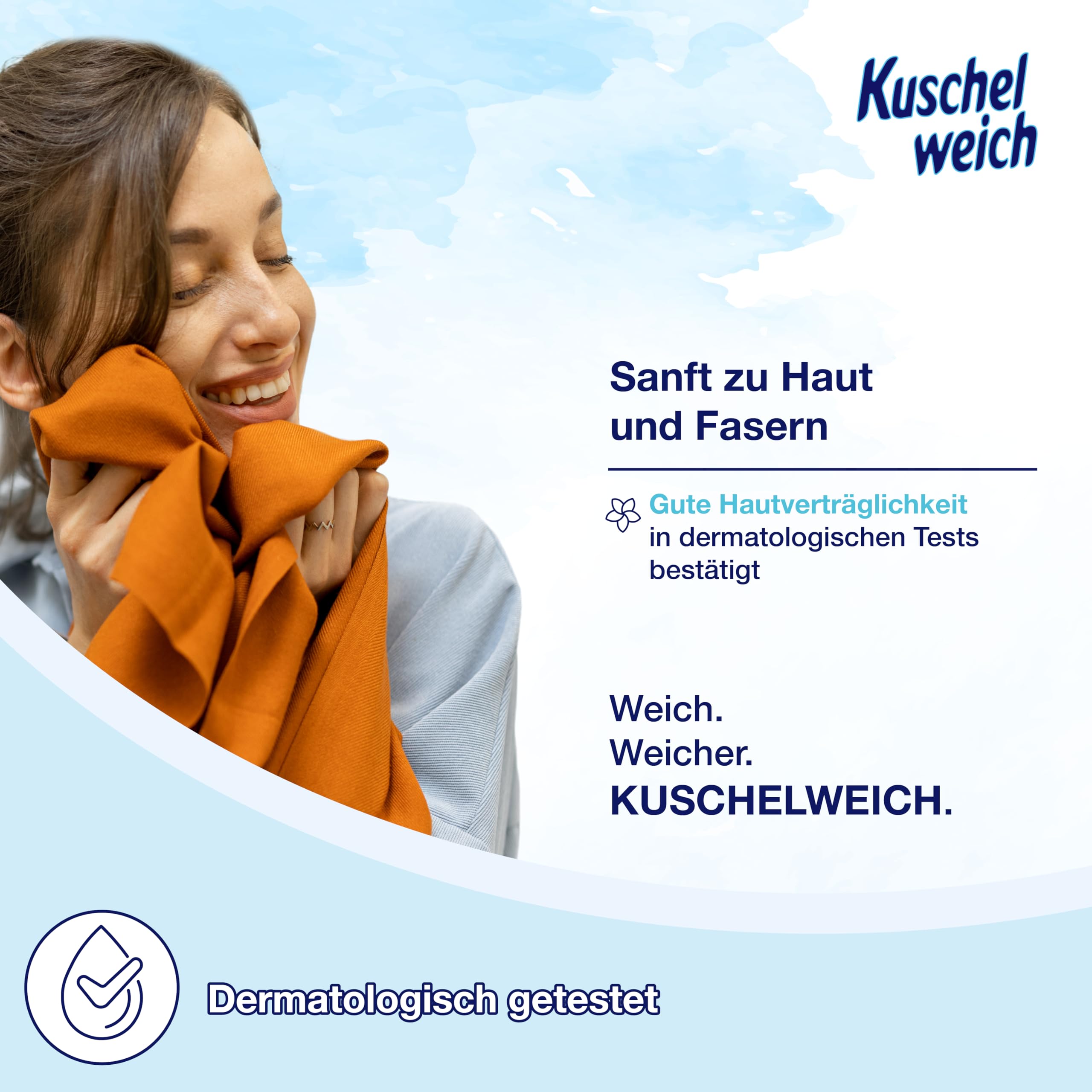 Kuschelweich Weichspüler - 6 x 2 l für je 76 Wäschen, kuschlig-weich, hautverträglich, mikroplastikfrei - Sanft und Mild