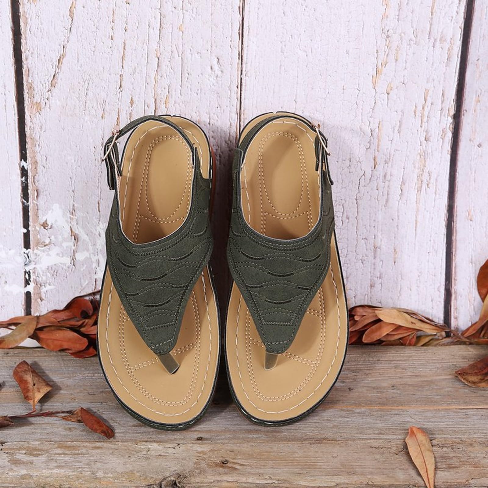 Sandalias de mujer con cuña – Sandalias de mujer con correa trasera sandalia de piel ligeras y cómodas zapatillas con correa ajustable fáciles de poner sandalia antideslizante de exterior de verano