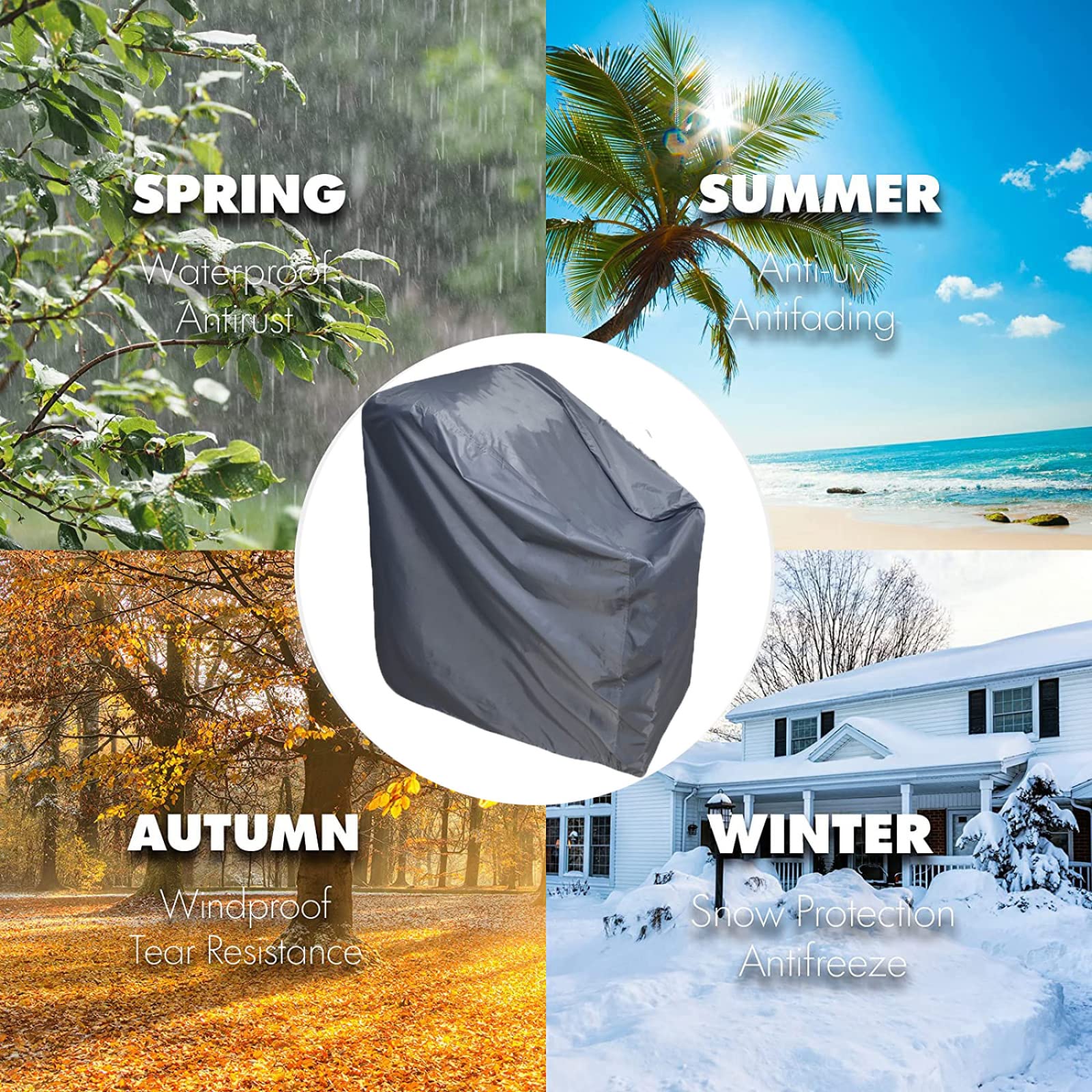 Funda Impermeable para Silla De Ruedas, Funda para Lluvia De Tela Oxford Gris 210d para Silla De Ruedas Funda para Silla De Ruedas, Funda para Lluvia, Duradera