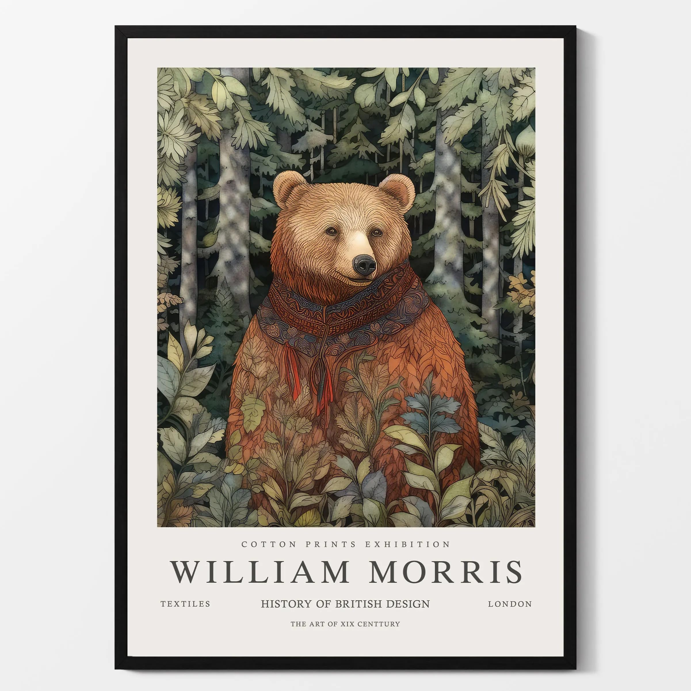 IPUDIS William Morris Wall Art William Morris Exhibition Poster Animal Canvas Painting William Morris Prints For Home Decor Art Picture 50x70cm No Frame