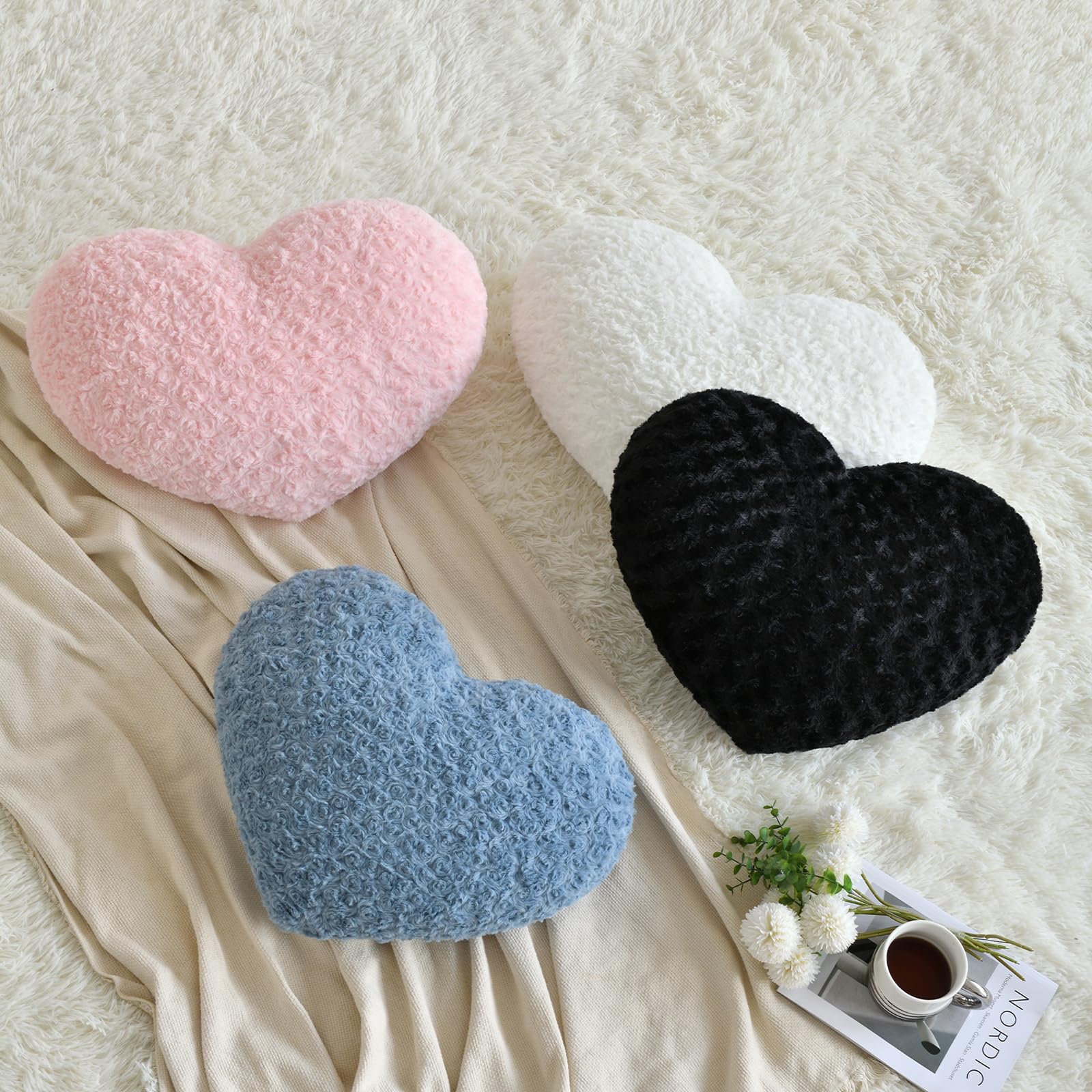 ZCNYCLAM Heart Pillow, Soft Heart Shaped Pillow with Room Decorative Throw Pillows for Bed Couch Chair Sofa, Heart Shaped Cute Throw Pillow Cushion for Bedroom Living Room (Pink, Mini 12.9" x 9.8"): Mini 12.9" x 9.8" Pink
