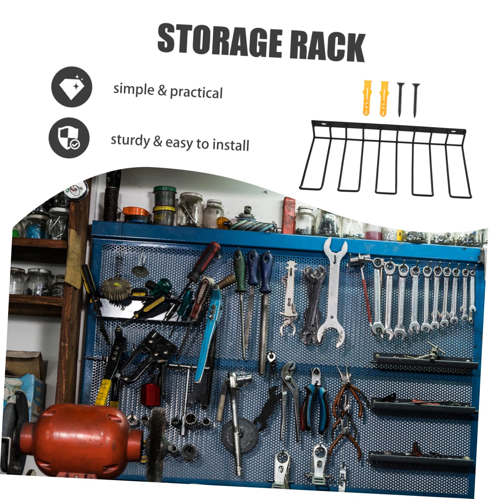 NUOBESTY Trapano Elettrico Supporto Parete Utensili Elettrici Portautensili Scaffale Portaoggetti Scaffale Organizzazione Utensili Garage Portatrapano Eletrico Riporre Cacciaviti