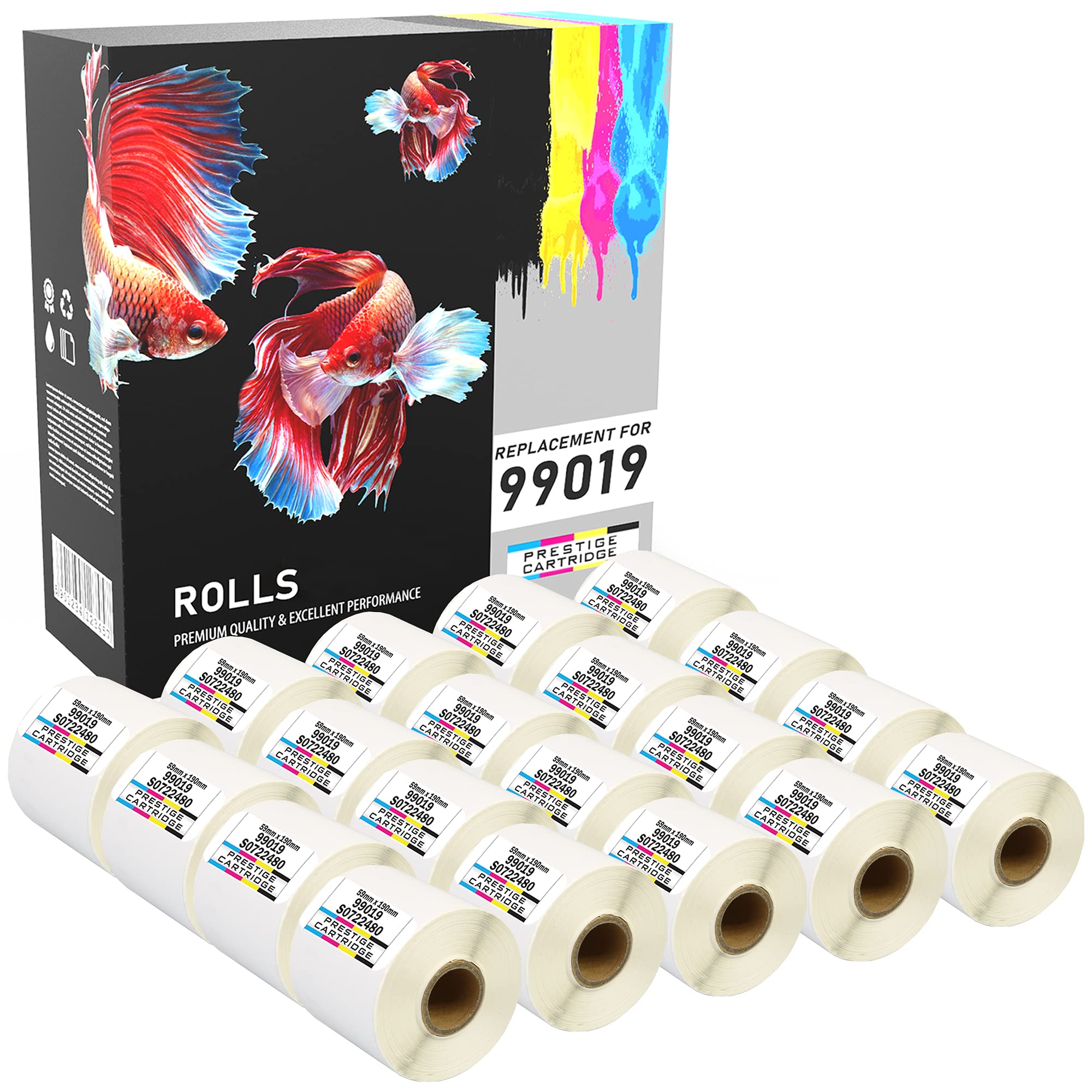 Prestige Cartridge 20 Compatible Roll Replacement for 99019 59mm x 190mm (110 Labels/Roll) Address Labels