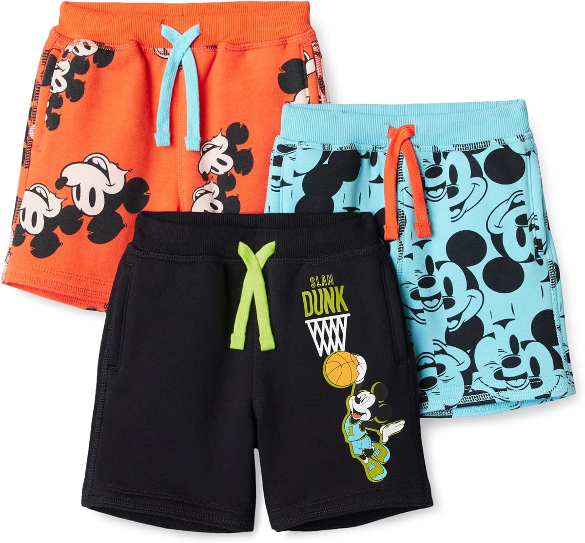 Amazon Essentials Boys and Toddlers' French Terry Knit Shorts, Pack of 3