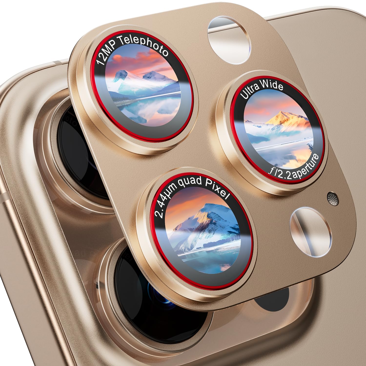 HelloDeere Camera Lens Protector for iPhone 16 Pro Max/iPhone 16 Pro/iPhone 15 Pro Max/iPhone 15 Pro/iPhone 14 Pro Max/14 Pro , [Military Grade