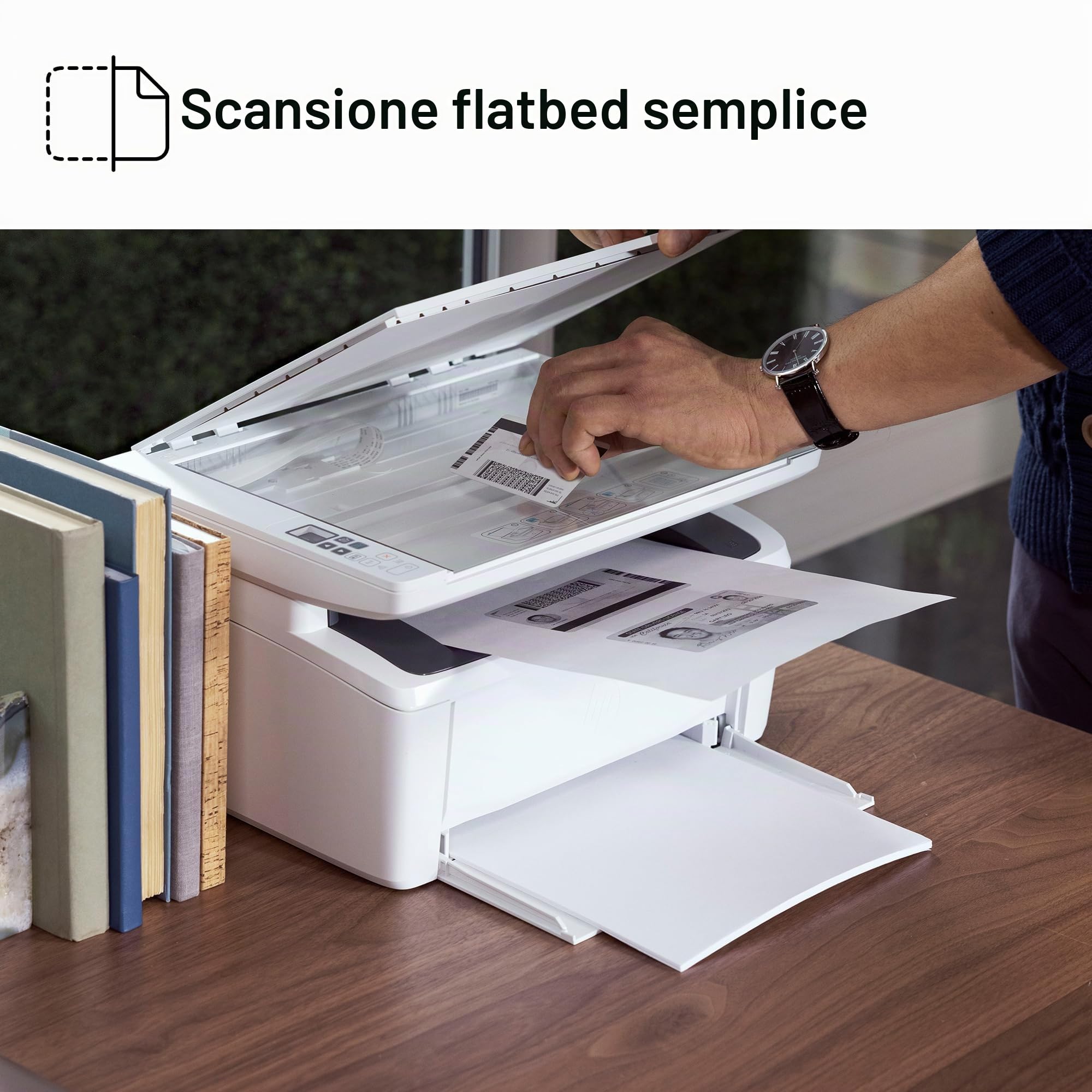 HP LaserJet M140w 7MD72F, Stampante Multifunzione Laser A4, Monocromatica, Stampa Fronte e Retro Manuale in b/n, 20 ppm, Wi-Fi, HP Smart, 2 Mesi di Piano Toner Instant Ink inclusi, Bianca
