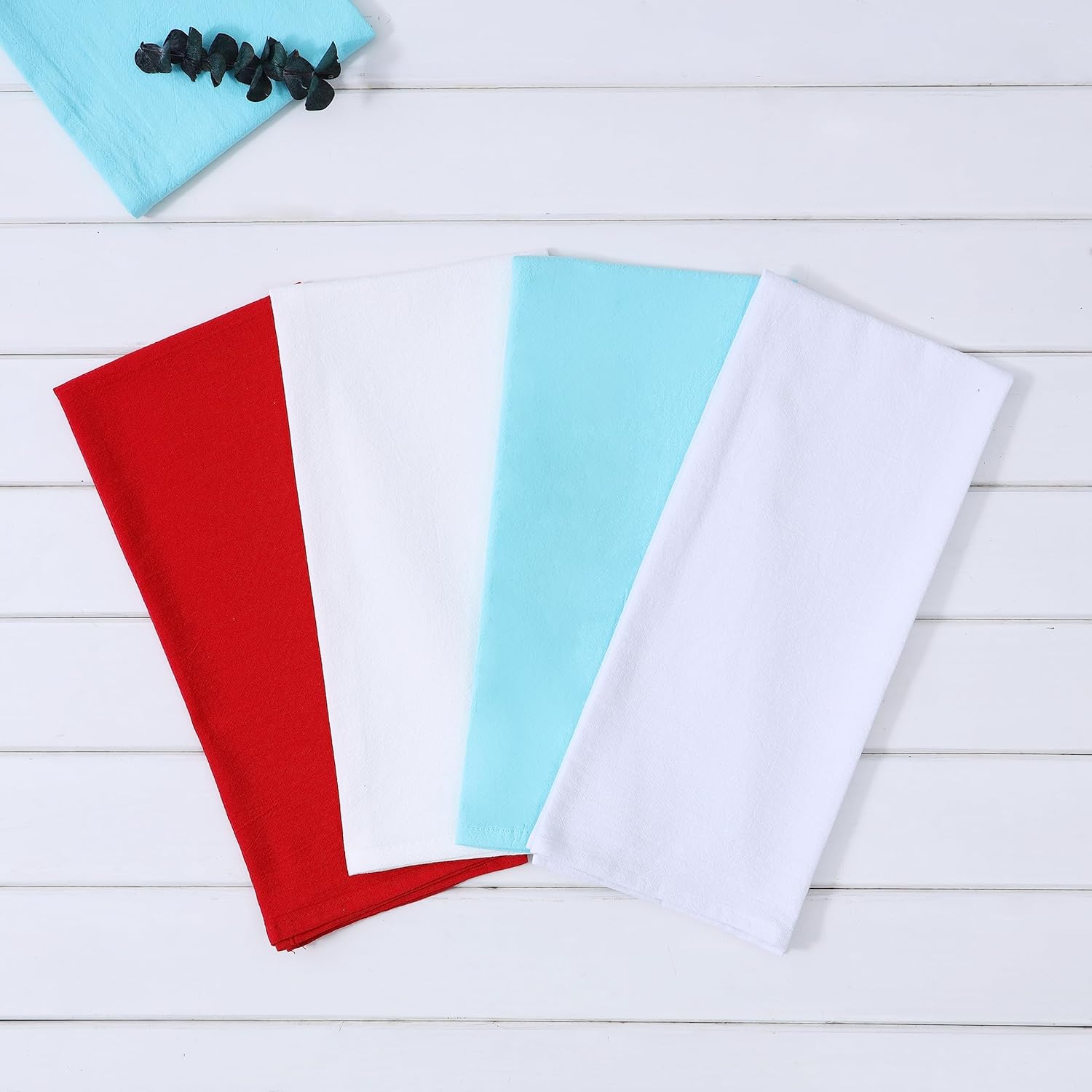 100% Cotton Flour Sack Dish Towels, Pack of 6, Blank Tea Towels Highly Absorbent Kitchen Towels, Plain Cotton Towels for Drying and Cleaning 50x70cm (Teal) - Image 2