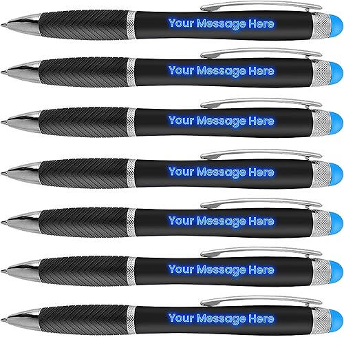 Miniatura 1 de Paquete de 80 bolígrafos personalizados, grabado láser sin granel, bolígrafo de 3 pulgadas, lápiz óptico y área personalizada con luz, nombre