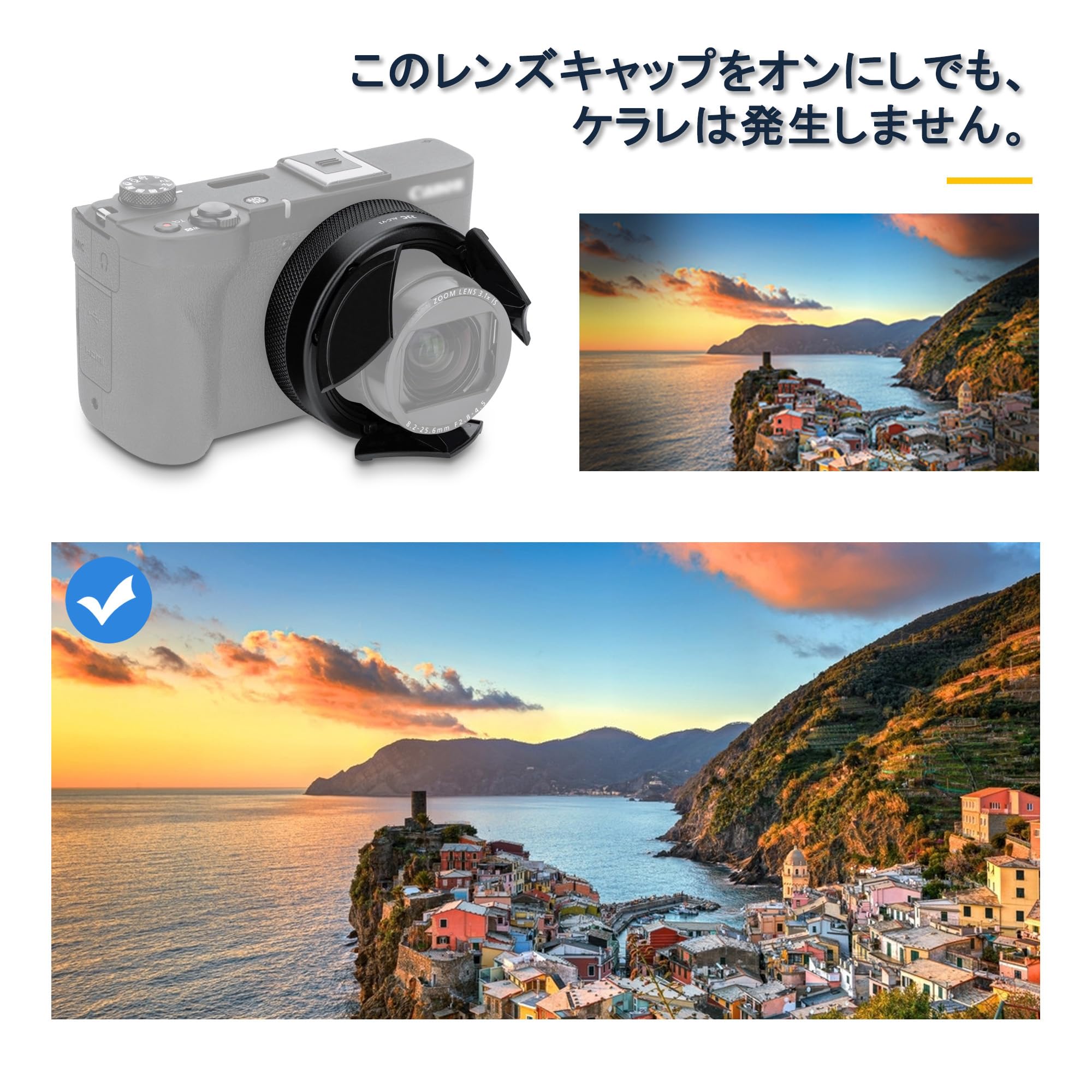 Amazon | JJC 自動開閉 レンズキャップ Canon PowerShot V1 PSV1