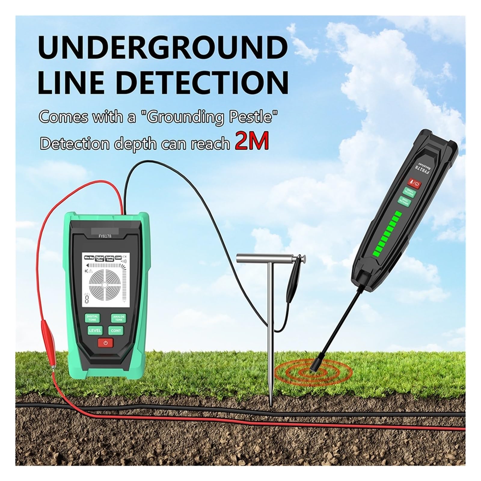 Probador de Red, Detector de cables subterráneos multifuncional, detector líneas ocultas pared, señal analógica digital, antiinterferencias