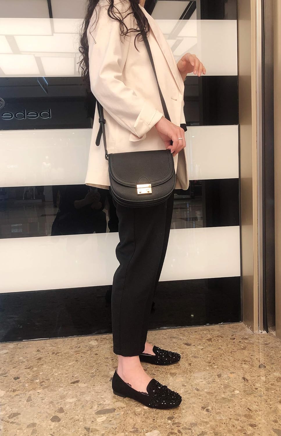 FEVERSOLE Crossbody Bag Vegan Leather Women Retro Small Saddle Satchel Shoulder Bag Tote With Long Adjustable Strap - Image 2