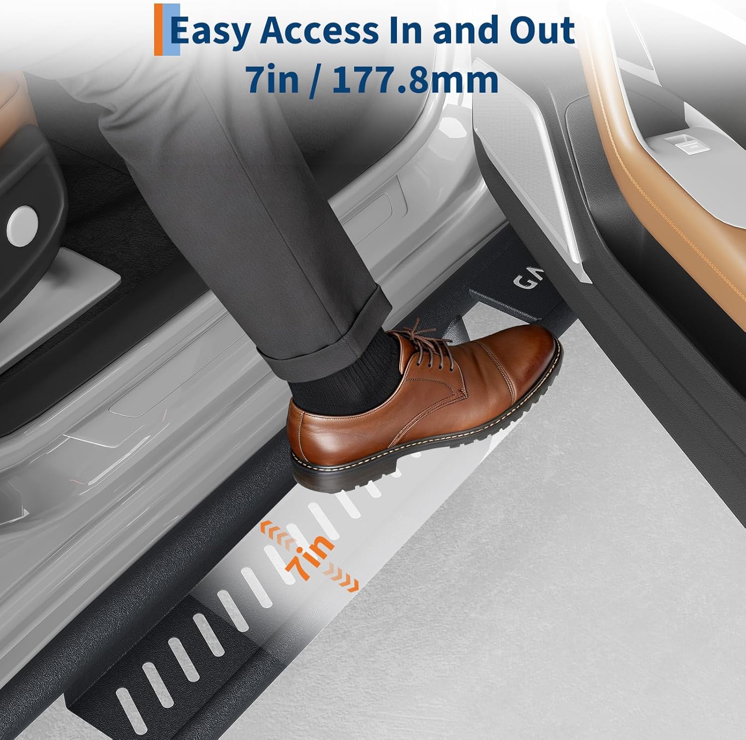 Garvee Running Boards Compatible with 1997-2006 Wrangler TJ 2 Door, 6" Two-Stair Off-Road Heavy-Duty Side Steps, Black Powder Coated Nerf Bars for Easy Cab & Roof Access