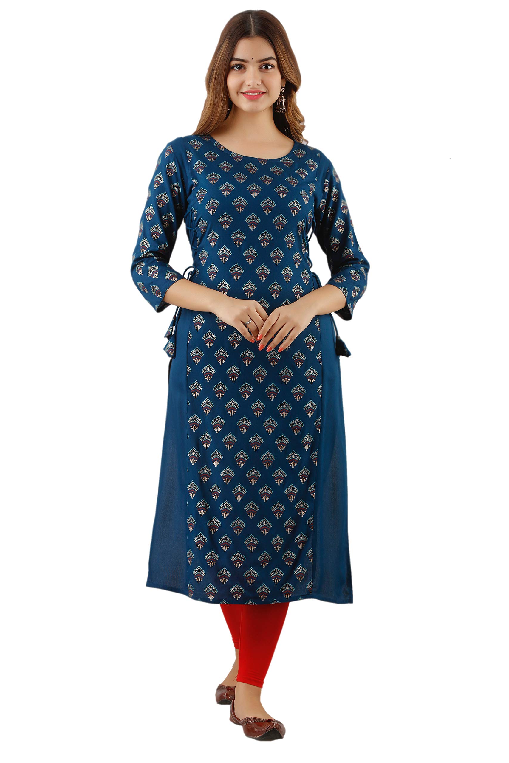 Chokhi BandhniWomen's Rayon Printed Straight Kurta