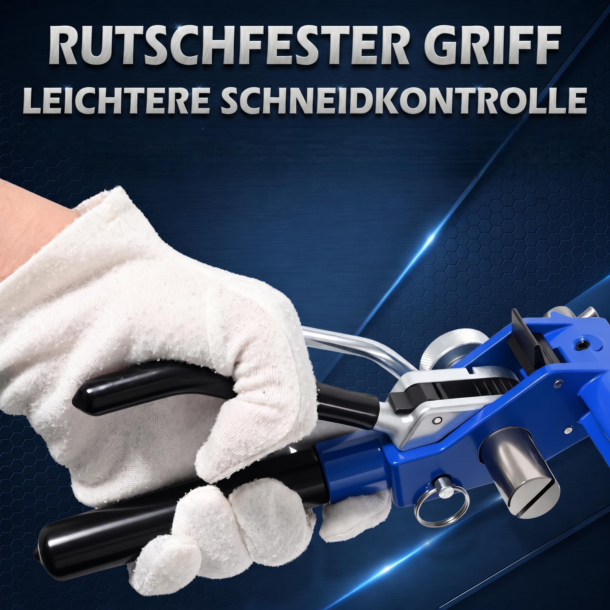 Stahl-Umreifungsset mit Bandspannwerkzeug, 30 m Band 19 x 0,76 mm, 30 Schnallen, Handschuhe, Stahl-Spanner mit Schneidgriff für HLK-Rohre, Kabel, Schilder, Paletten-Montage