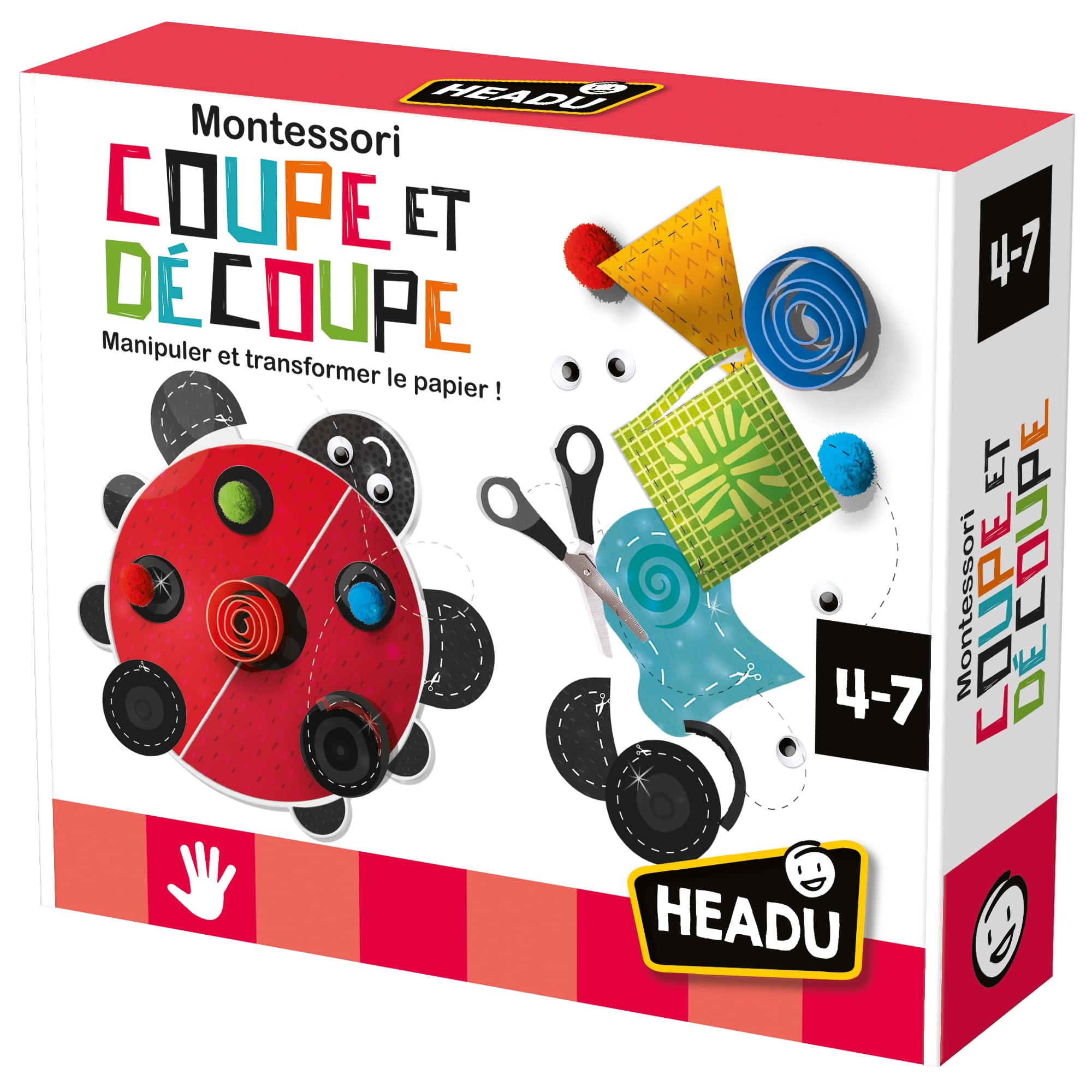 HEADU - Coupe Et Découpe Montessori - Motricité Fine Et Imagination ! | Jeu Educatif 4 5 6 7 8 Ans, Jeu Educatif Montessori, Kit Créatif pour Enfants, Cadeau Fille, Cadeau Garçon, Made in Italy