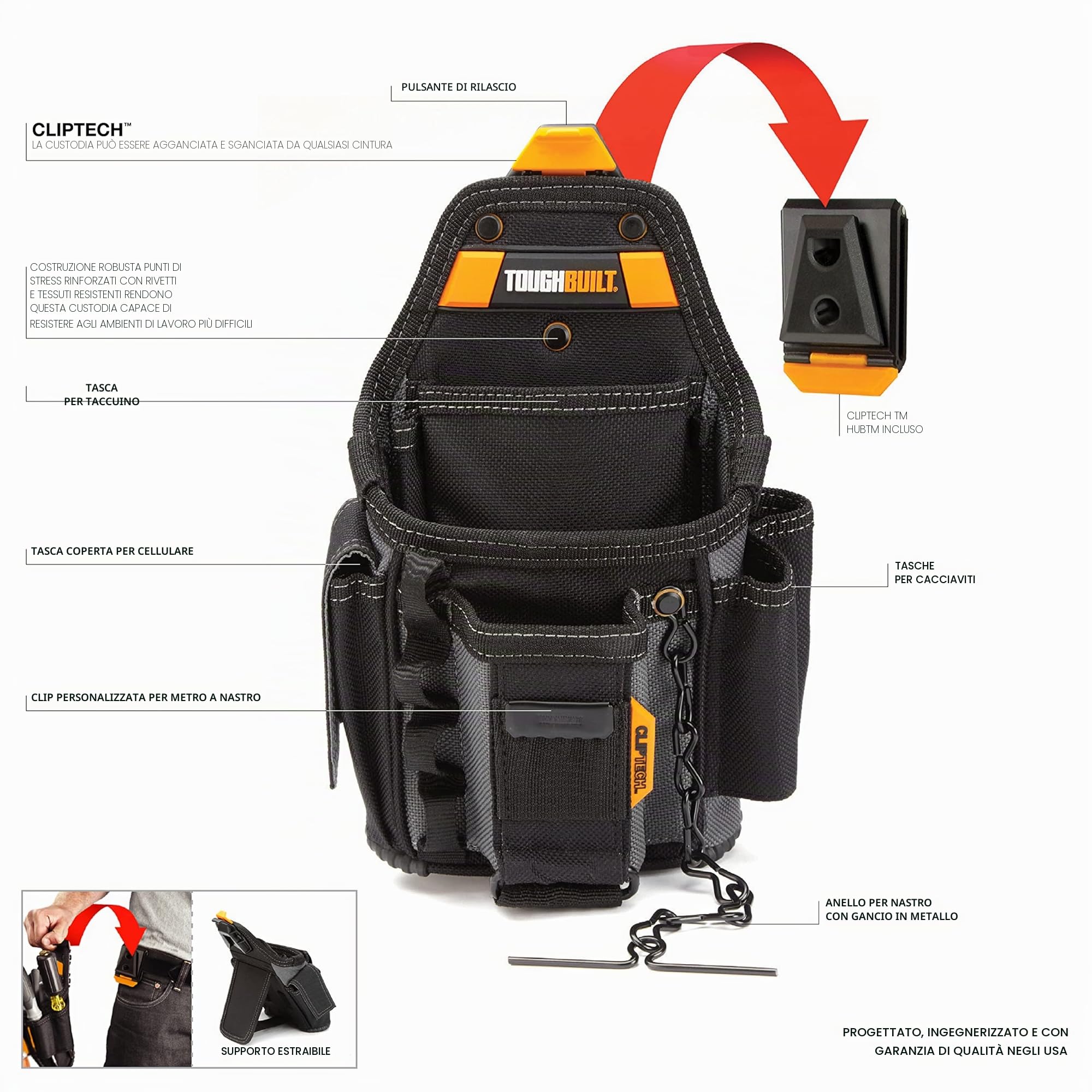 TOUGHBUILT TOU-CT-34 - Custodia piccola per elettricisti
