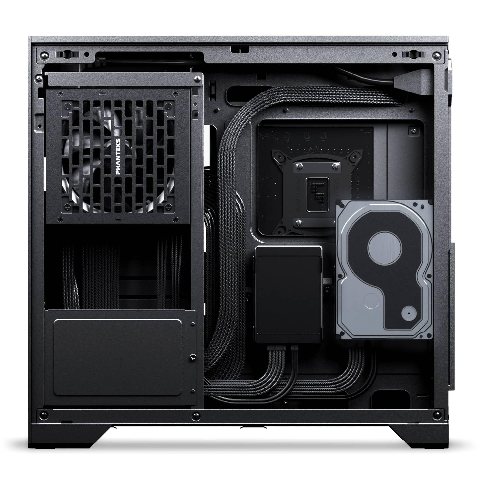 Phanteks XT V5 LCD PC-Gehäuse Midi-Tower ATX Tempered Glass | Schwarz, 7-Zoll-LCD, Showcase-Design, seitliche Luftzufuhr, 360-mm-Radiator-Support, RGB-Lüfter
