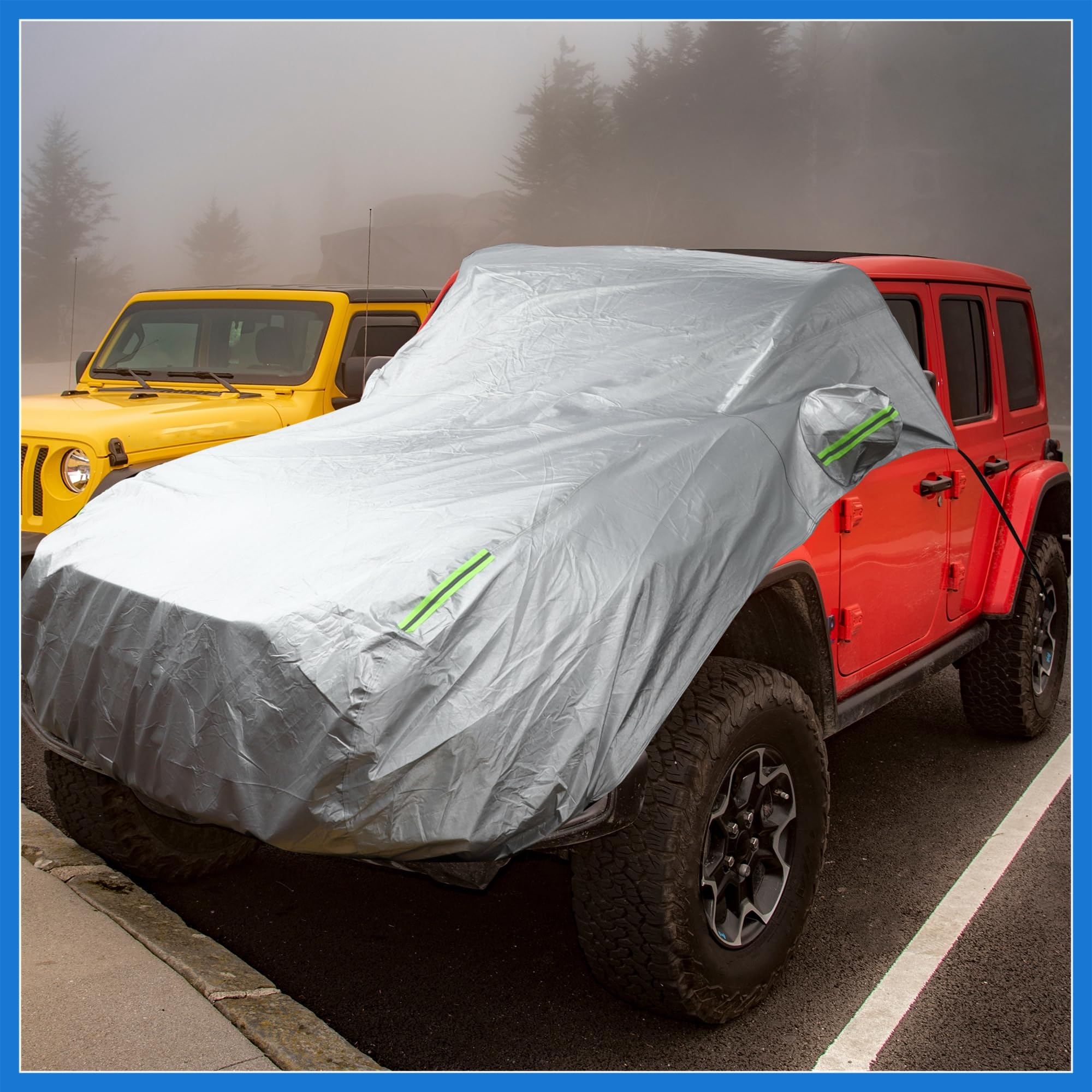 VekAuto Front Half Car Cover Waterproof 280x120cm Outdoor Half Cover for Car Aluminum Film Cotton Silver Tone Auto — view 2
