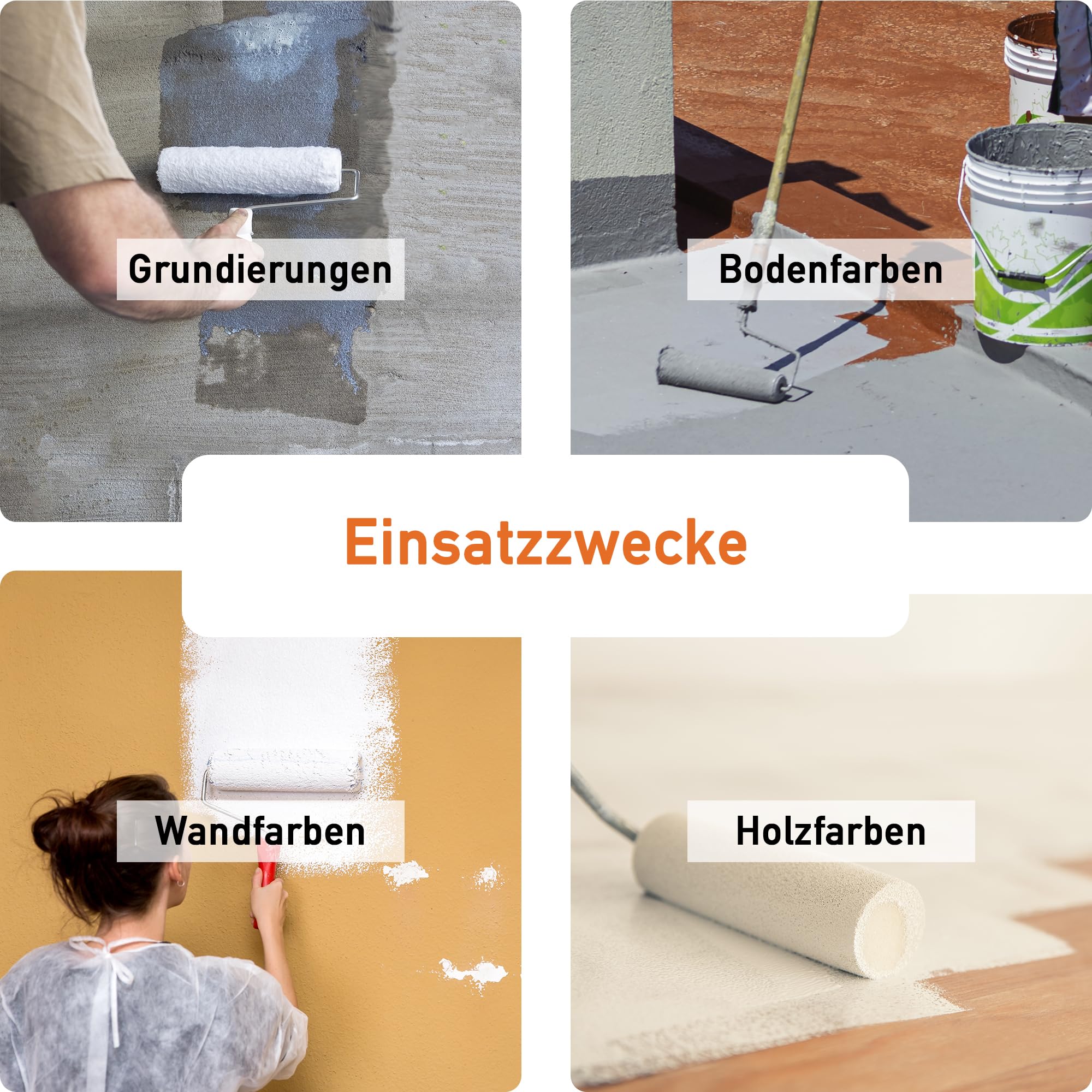 5er Set - Kleine Beschichtungswalze/Malerrolle (18cm) für Epoxidharz und Polyesterharz Bodenbeschichtung