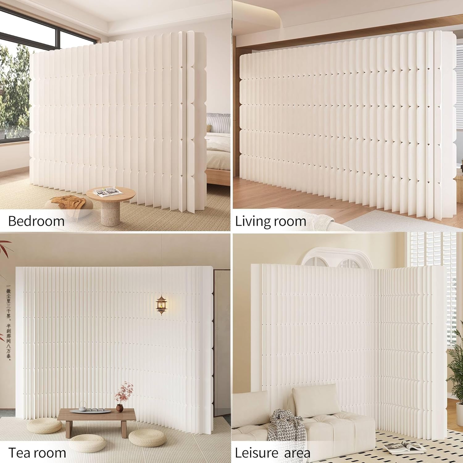 Foldable Paper Room Divider - Portable Accordion Privacy Screen, Freestanding Partition for Living Room & Home Office, Easy to Assemble as Room Divider or Backdrop Wall (H70.9in * L157.5in)