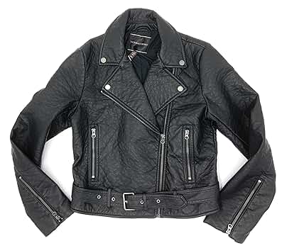 ジャケット・アウター Fake Leather Jacket/cizatto Vintage Leather Jacket with Zipper Lapel - Washed Effect