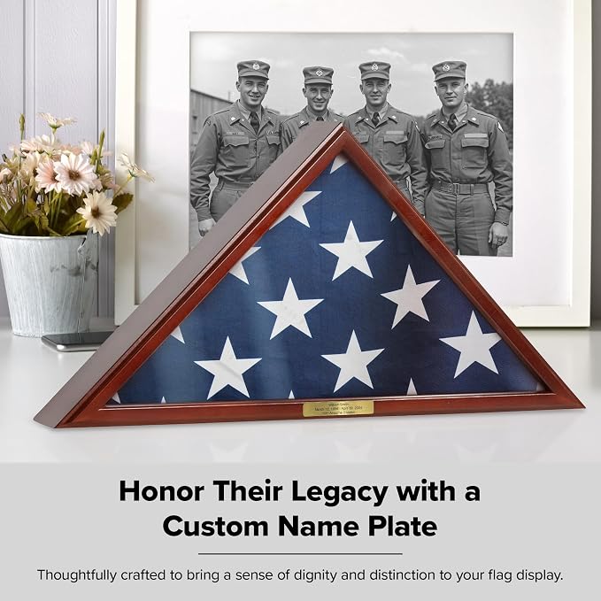Placa con Nombre Grabada Personalizada, Memorial Veterano Oro 4x0.75 in miniatura 4