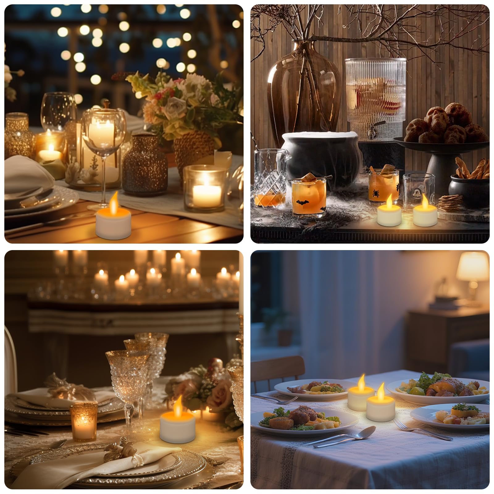 Ricaricabili Tea Light Candele Led con Telecomando, Set di 12 Candele Senza Fiamma con 12 Tazze Opache, Senza Fiamma, Luce Calda, per Matrimoni, Candeline Compleanno (12 Candeline)