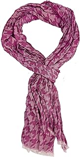 Bufanda de verano para hombre, unisex, de algodón y poliéster, diseño de pata de gallo, color rosa y blanco natural, rosa y blanco natural, 175 x 15 cm (L x B)