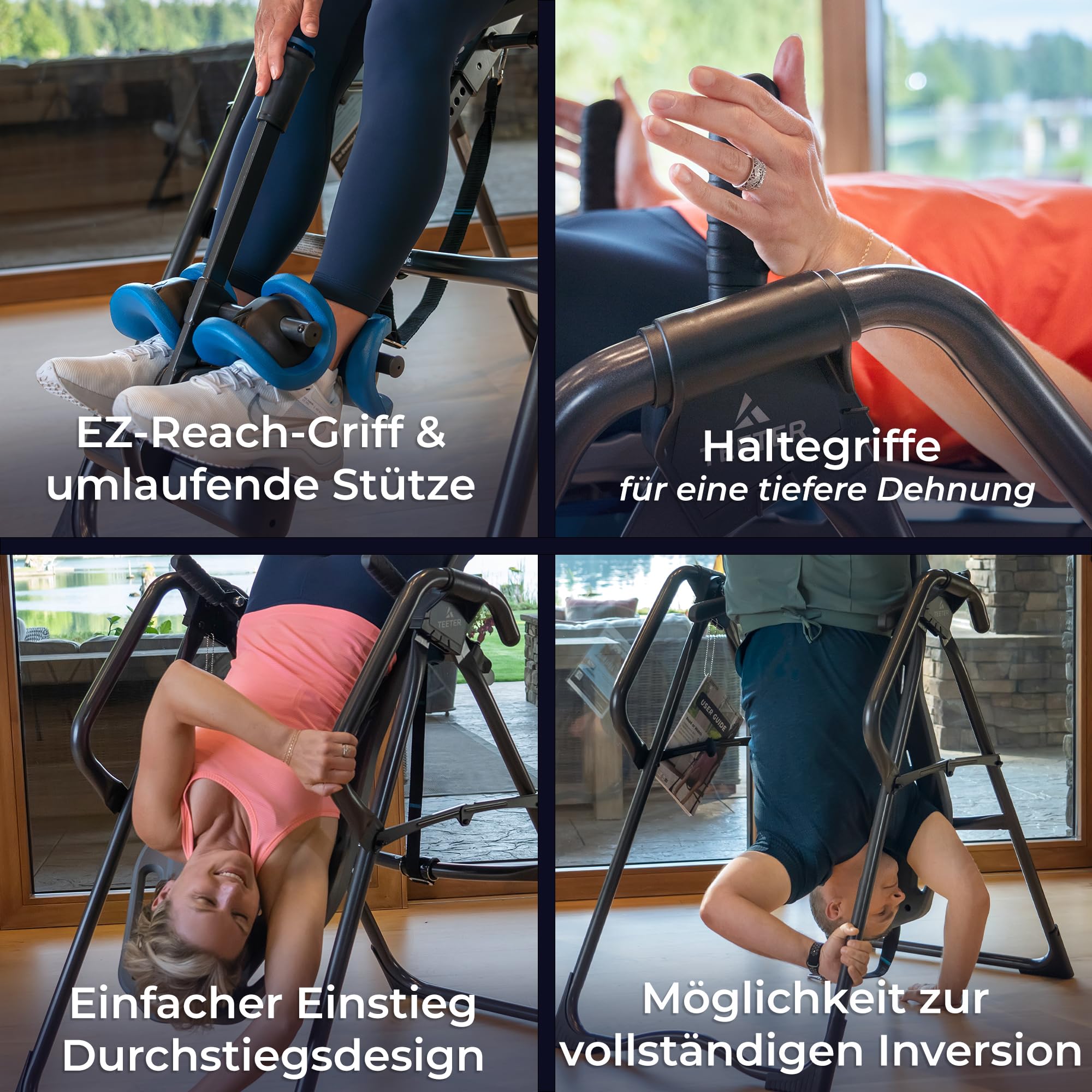 Teeter FitSpine X3 Inversionsbank, verstellbare Streckbank, Rückenstrecker und Schwerkrafttrainer zur Linderung von Rücken/Nackenschmerzen, Inversion Table für mehr Wohlbefinden