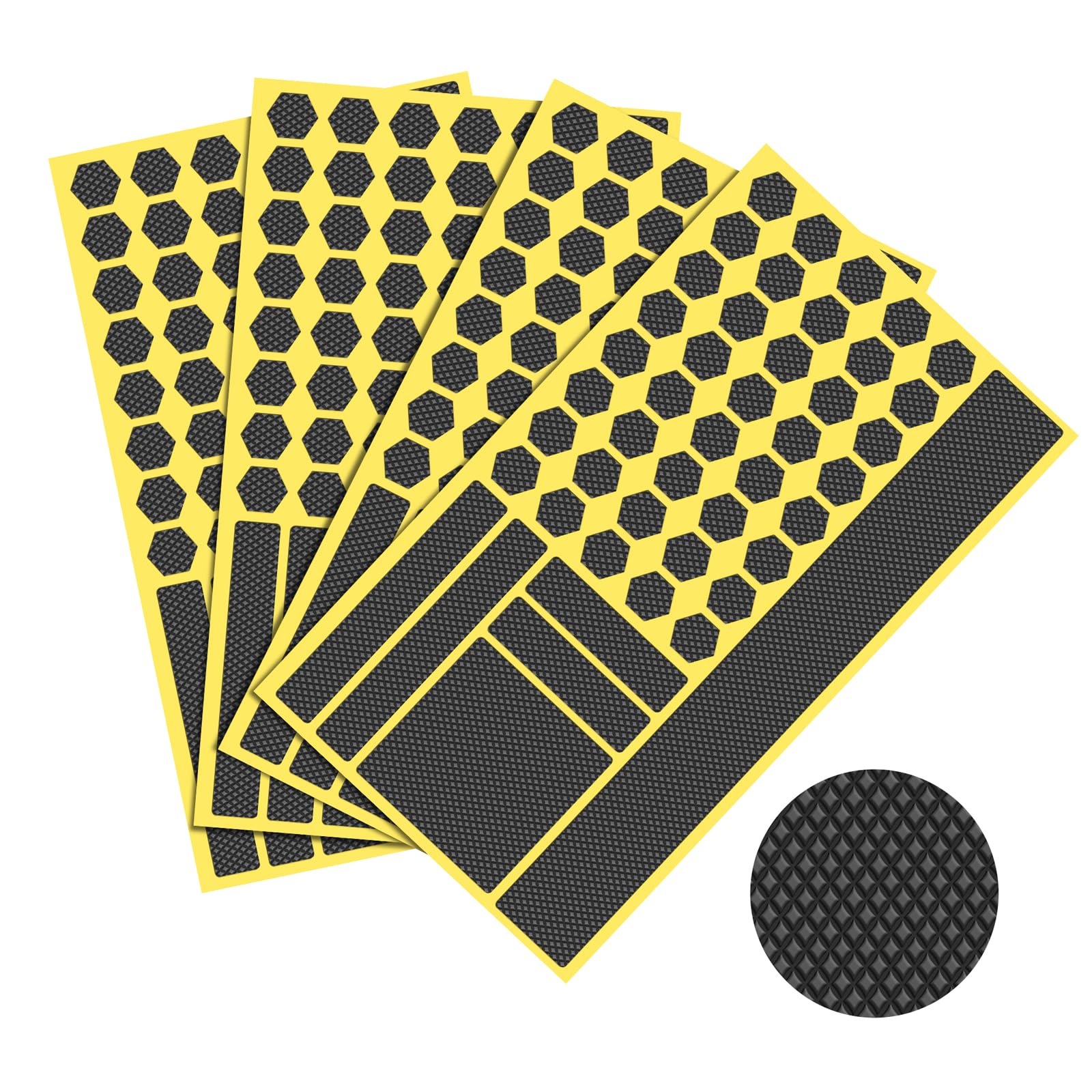 Rubber Grip Tape Kit, 184 Pieces Enhanced Friction Non Slip Adhesive Tape kit for Indoor & Outdoor Use - Customizable, Durable, Pre-Cut for Cup, Tool