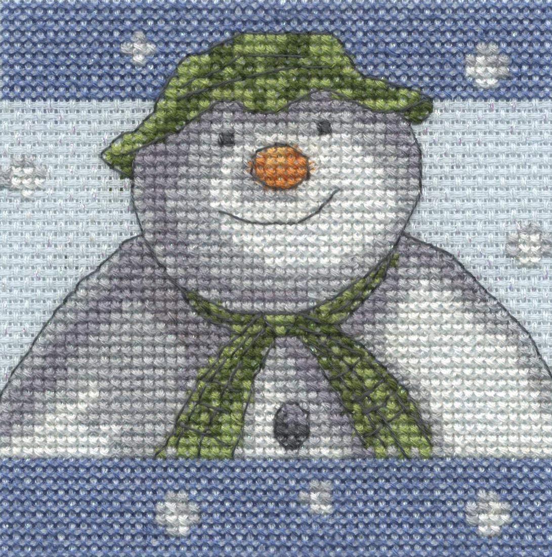 Dmc Blue Cross Stitch Kit - The Snowman - Snowflakes