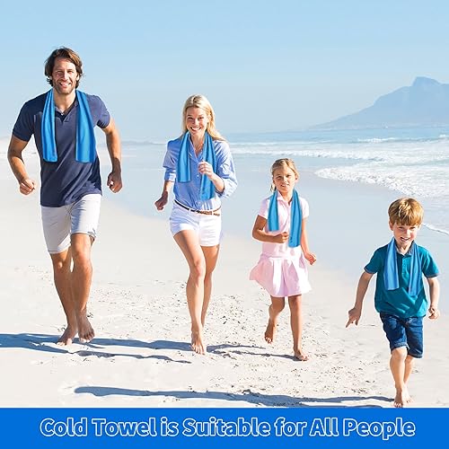 Miniatura 8 de Sukeen Paquete de 4 toallas refrescantes (40 x 12 pulgadas), toalla de hielo, toalla suave y transpirable, toalla de microfibra para yoga
