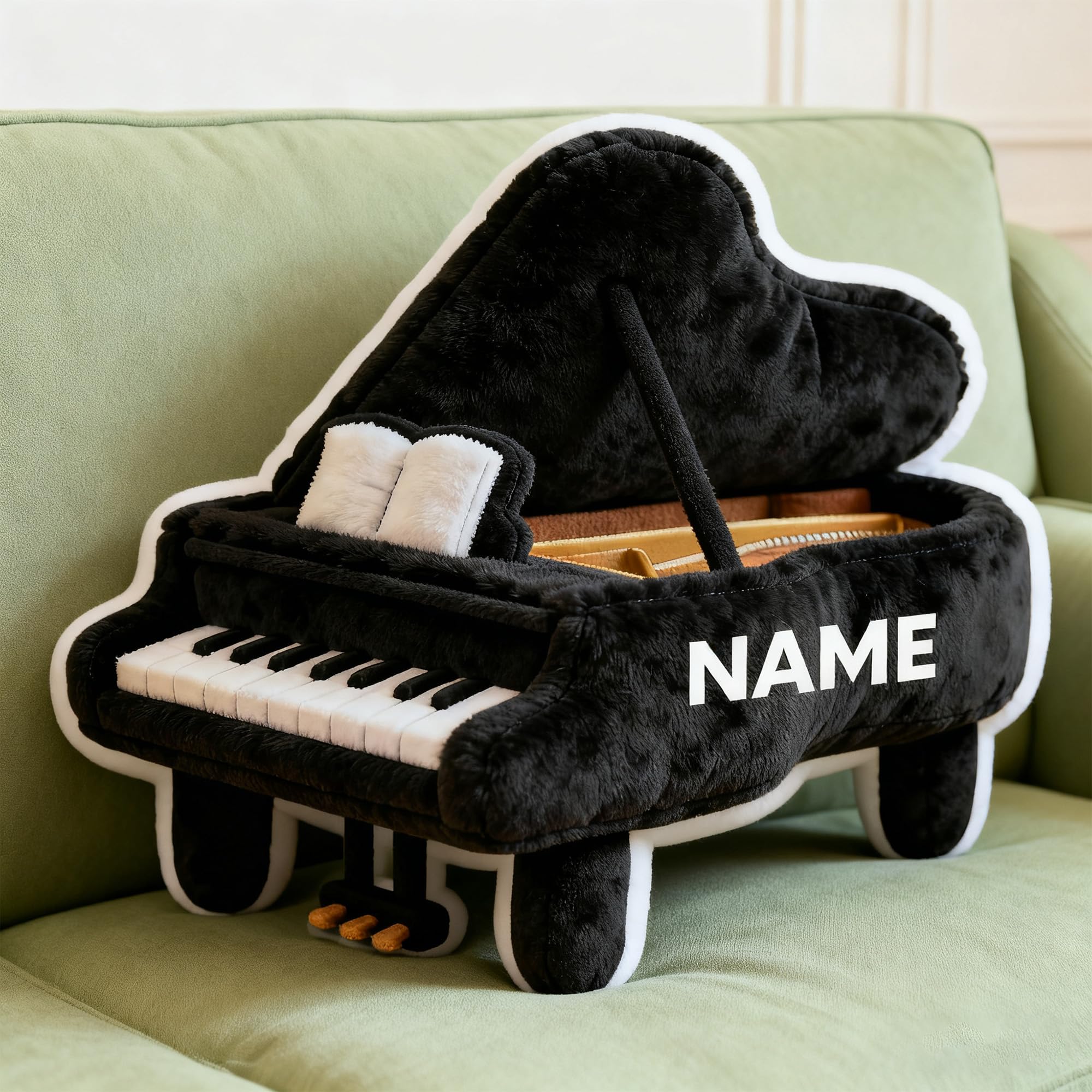 JLSKCN Custom Piano Shaped Pillow Cute Personalised Name Plush Doll, Double-Sided Construction Engineering Vehicle Pillow for Kids, Birthday gifts for Boys and Girls Sofa Decorative Pillows