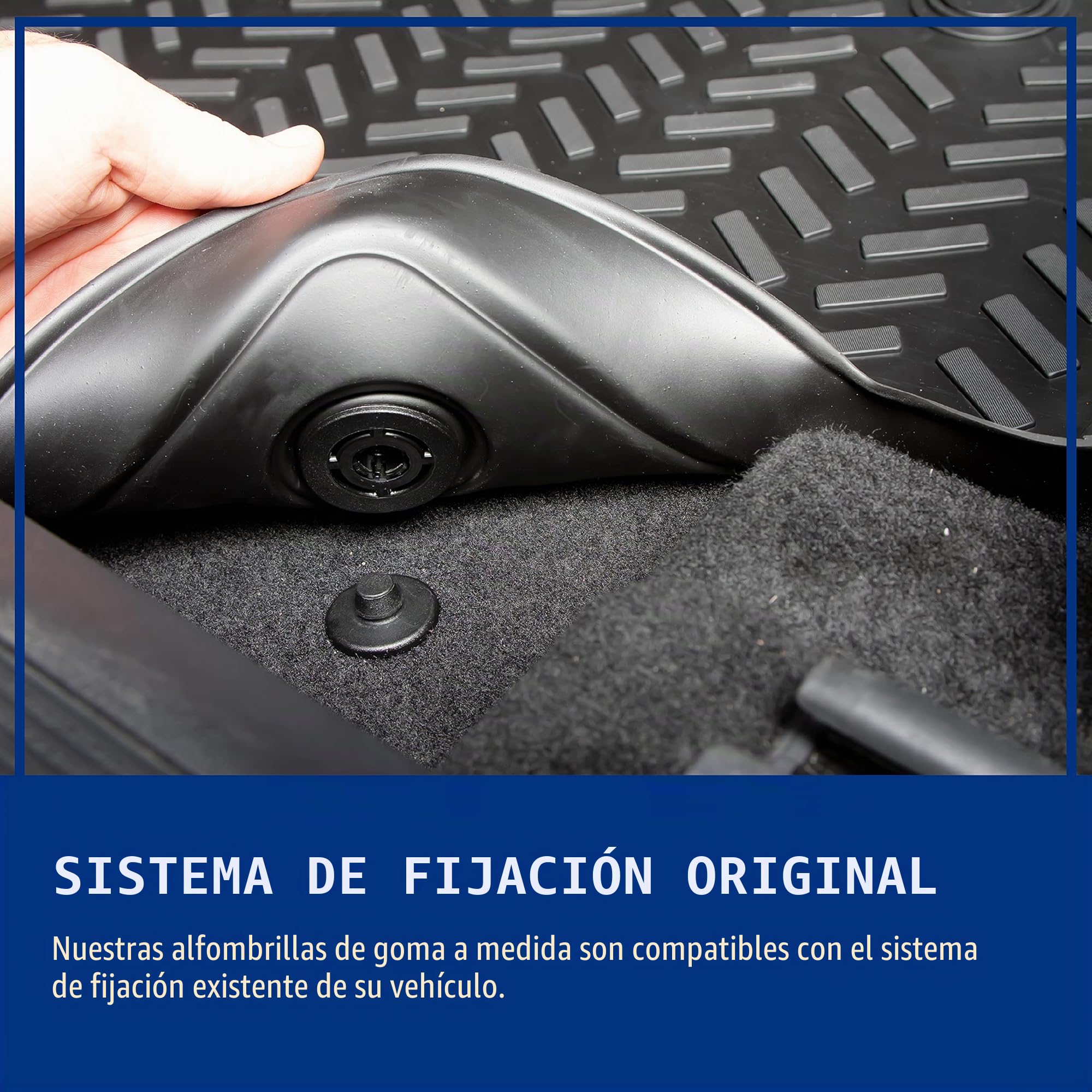 Elmasline - Juego de alfombrillas de goma de diseño 3D para Ford KUGA 3 (III) 2019-2025 | Alfombrillas de goma para coche con bordes extra altos | Accesorios para auto