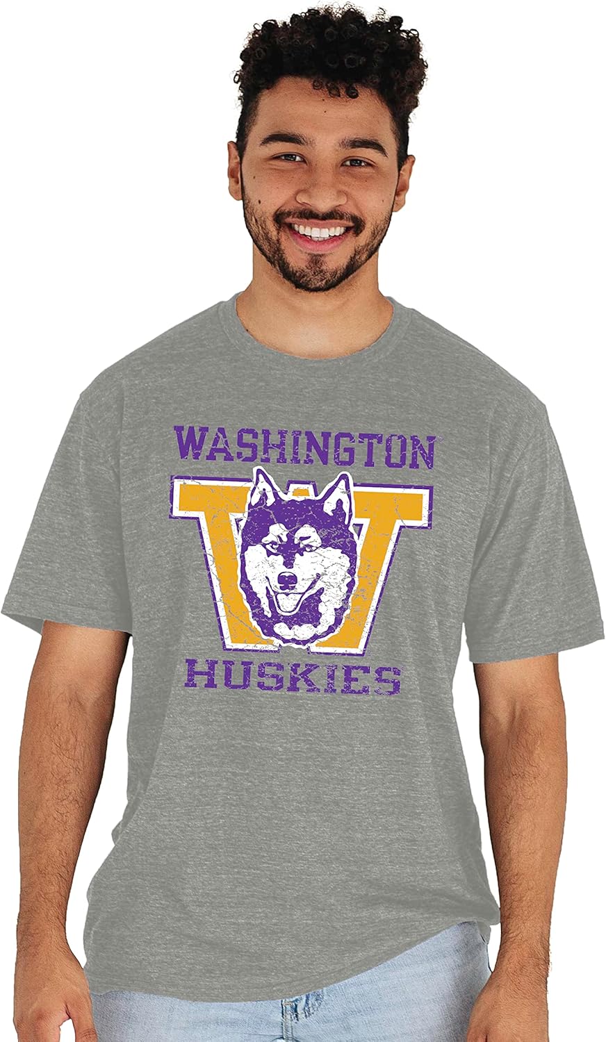 NCAA Mens Tri-Blend T-Shirt Vintage Retro Heather Gray - Image 2