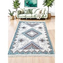 Rug Double Sided Usable Luxury Rug Washing Machine Washable Cotton Woven Rug