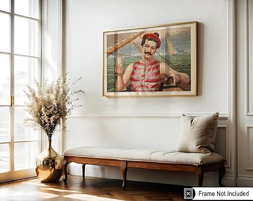 Miniatura 3 de Poster Master Impresión vintage de marinero, póster victoriano retro, arte de carrito de alcohol y bar, diseño de pared humorístico, arte de océano