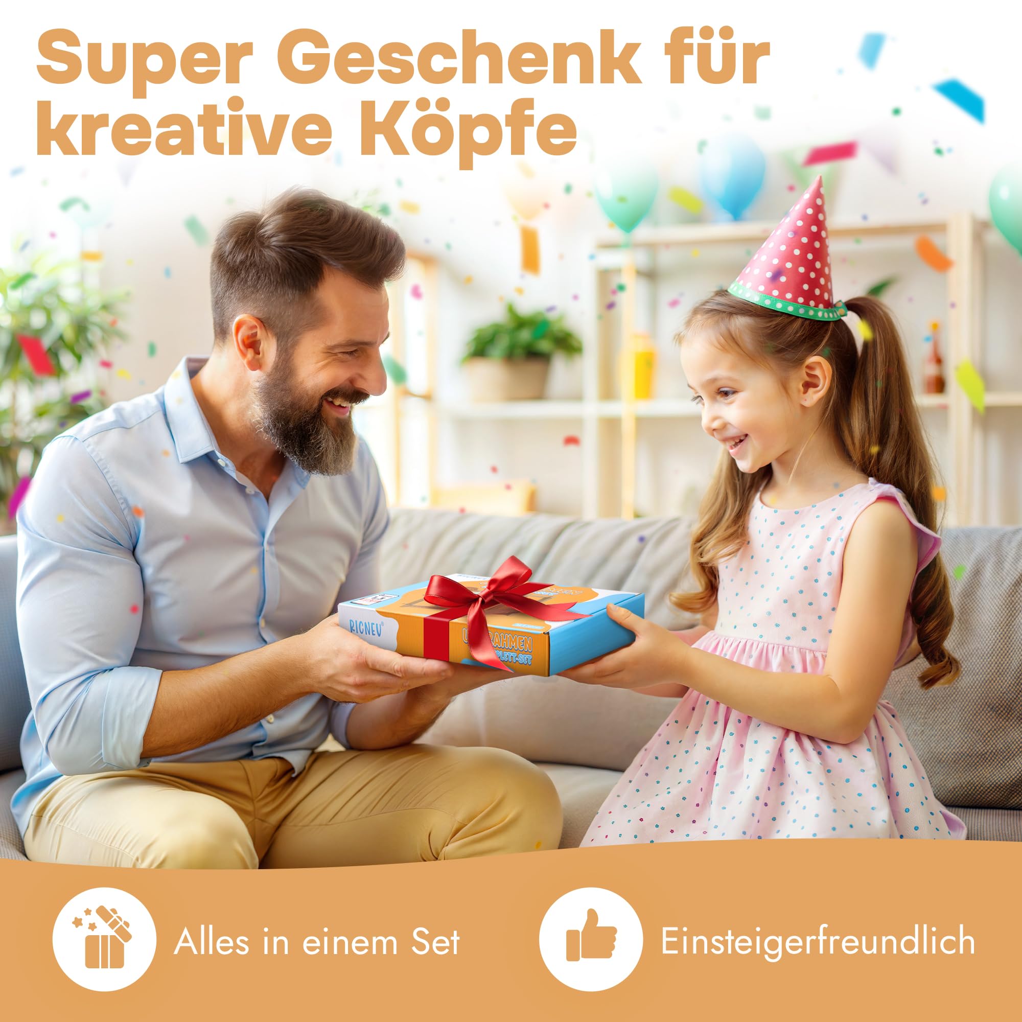 RICNEV® Webrahmen für Kinder |Hochwertiger Holz Webrahmen Komplett-Set inkl. vier Wollfarben, Kettgarn und Zubehör aus Holz Webbreite 15 cm | Schulwebrahmen für Anfänger