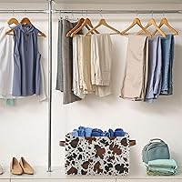 Vista 5 de xigua Cesta de almacenamiento rectangular de lona con estampado de vaca con asas para el hogar, oficina, libros, guardería, juguetes para niños