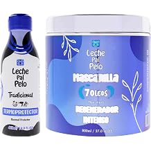 Leche Pal Pelo Kit for Women - 2 Pc Kit 14.9oz Traditional - Thermal Protector, 27oz Intense Regenerator Mask - 7 Oils