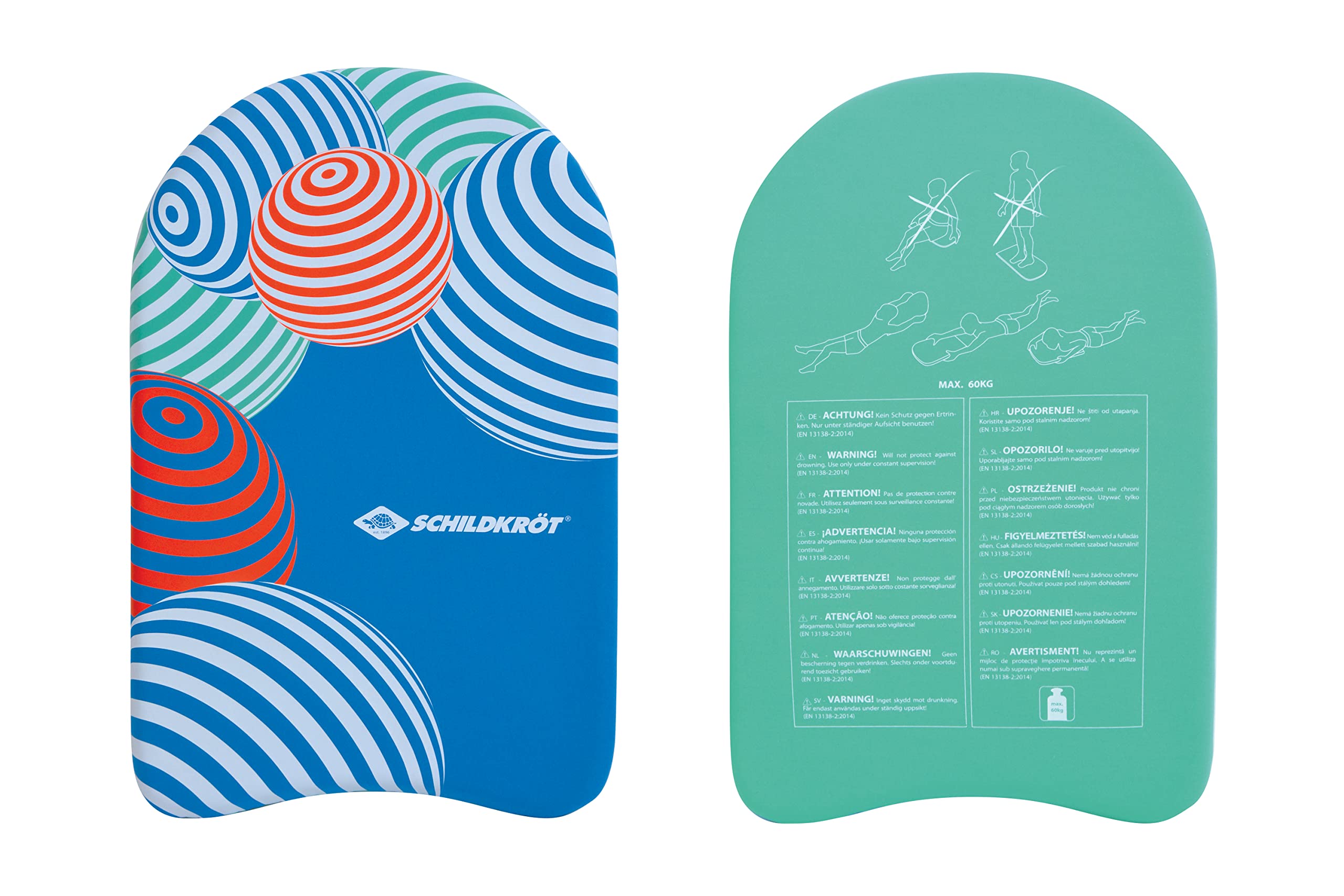 Schildkröt Neopren Schwimmbrett Ocean, Verschiedene Designs wählbar, stromlinienförmig und sehr griffig, hochwertig bedruckter Neoprenüberzug, 45 x 30cm, maximales Nutzergewicht: 60kg