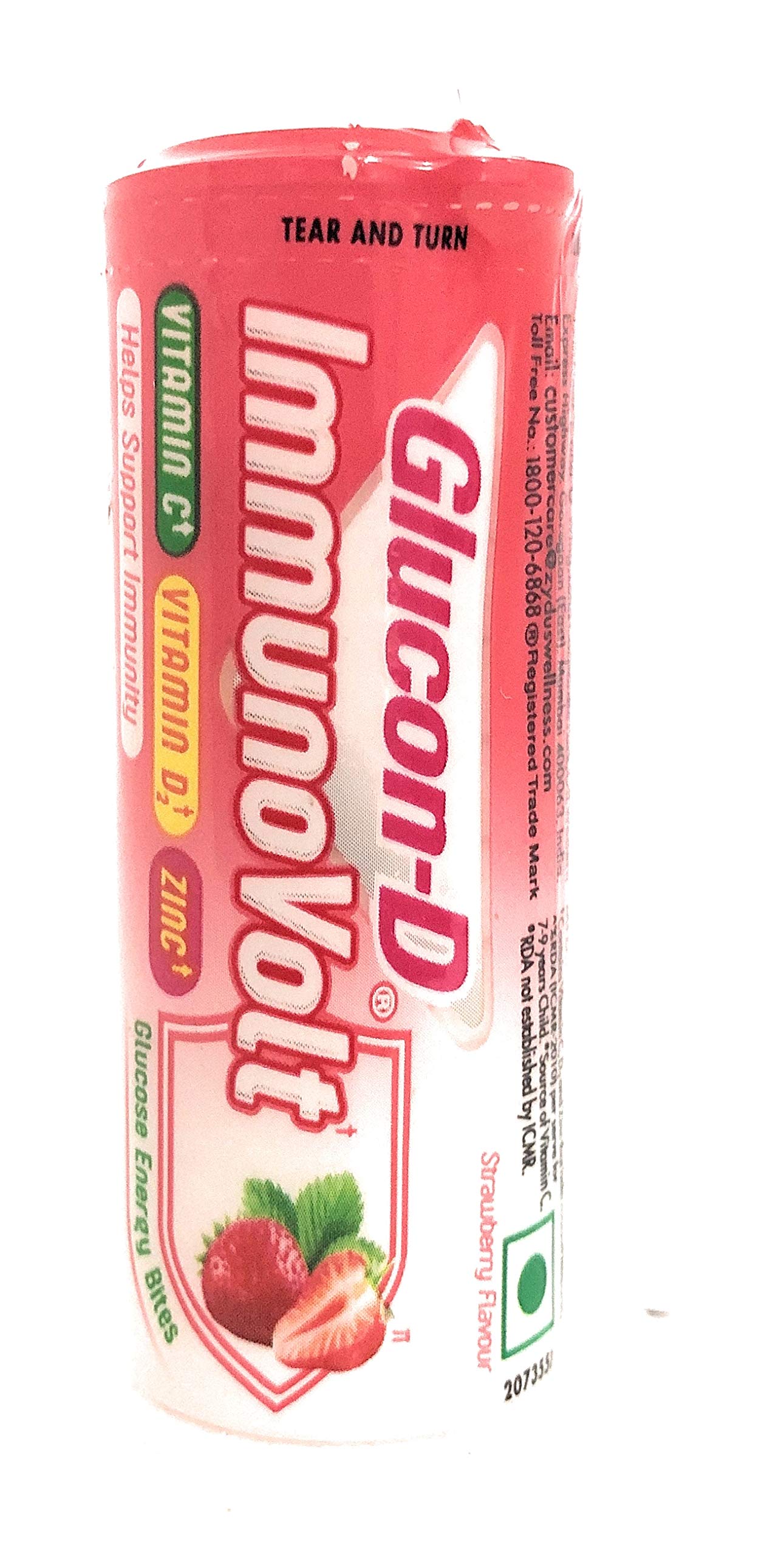 Glucon-D Immunovolt Glucose Energy Bites Strawberry - 20 Tube Packs In A Jar, Chewable, 360Gm (B08JCFHVPG) Amazon Price History, Amazon Price Tracker