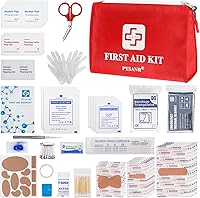 PYSANR Small First Aid Kit 150 Pieces with Foil Blanket & Scissors - Compact Portable Bag for Home, Camping, Travel, Car, School, Kids