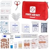 Small First Aid Kit, 150 Piece with Foil Blanket & Scissors, Mini First Aid Bag for Emergency, Home, Camping, Travel, Sports, Office, Outdoor, Car, School