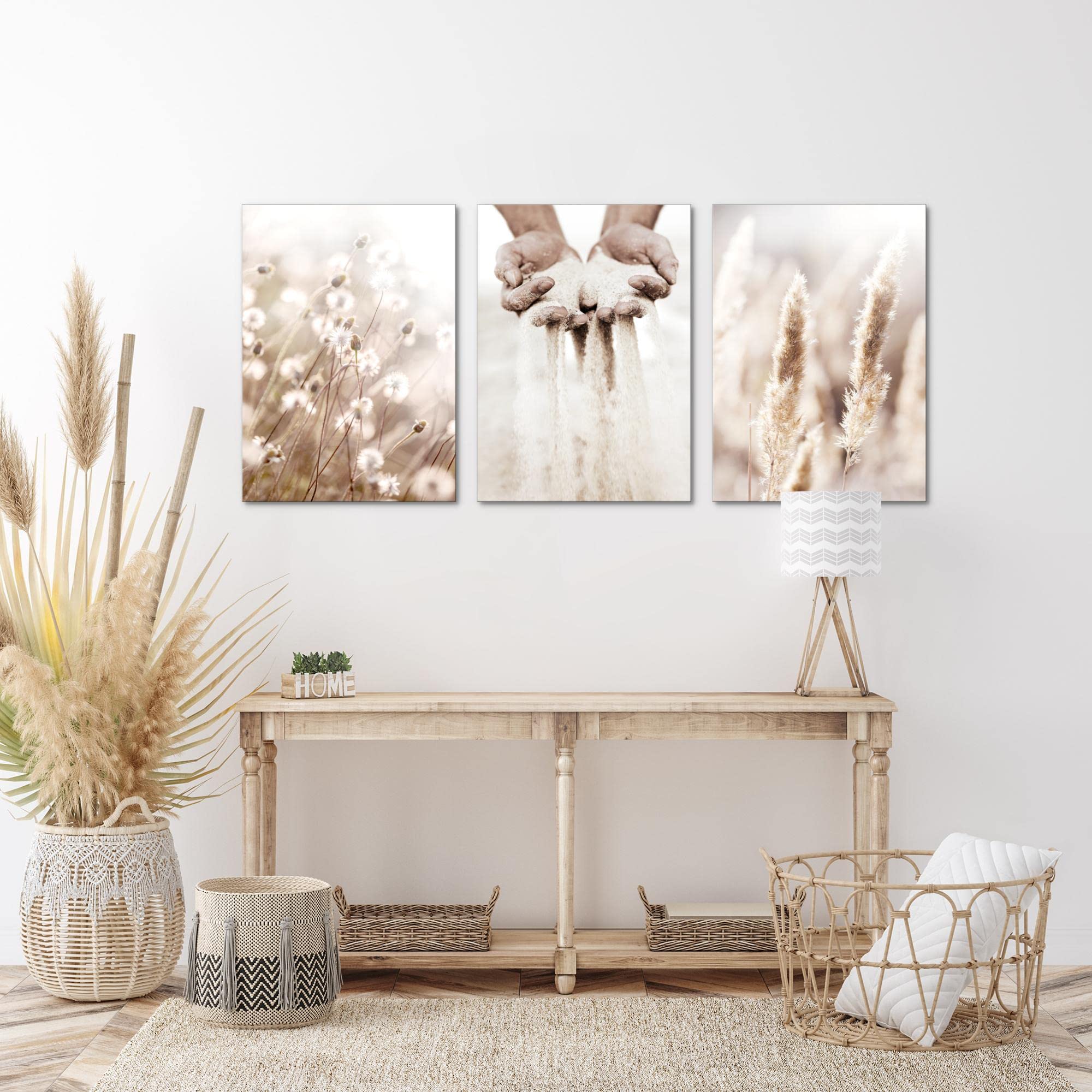Layba Kunstmatige Pampasgras Decoratie in Paars Boho - Pakket van 3 van Layba Kunstmatige Pampasgras Decoratie in Paars Boho - Pakket van 3 van