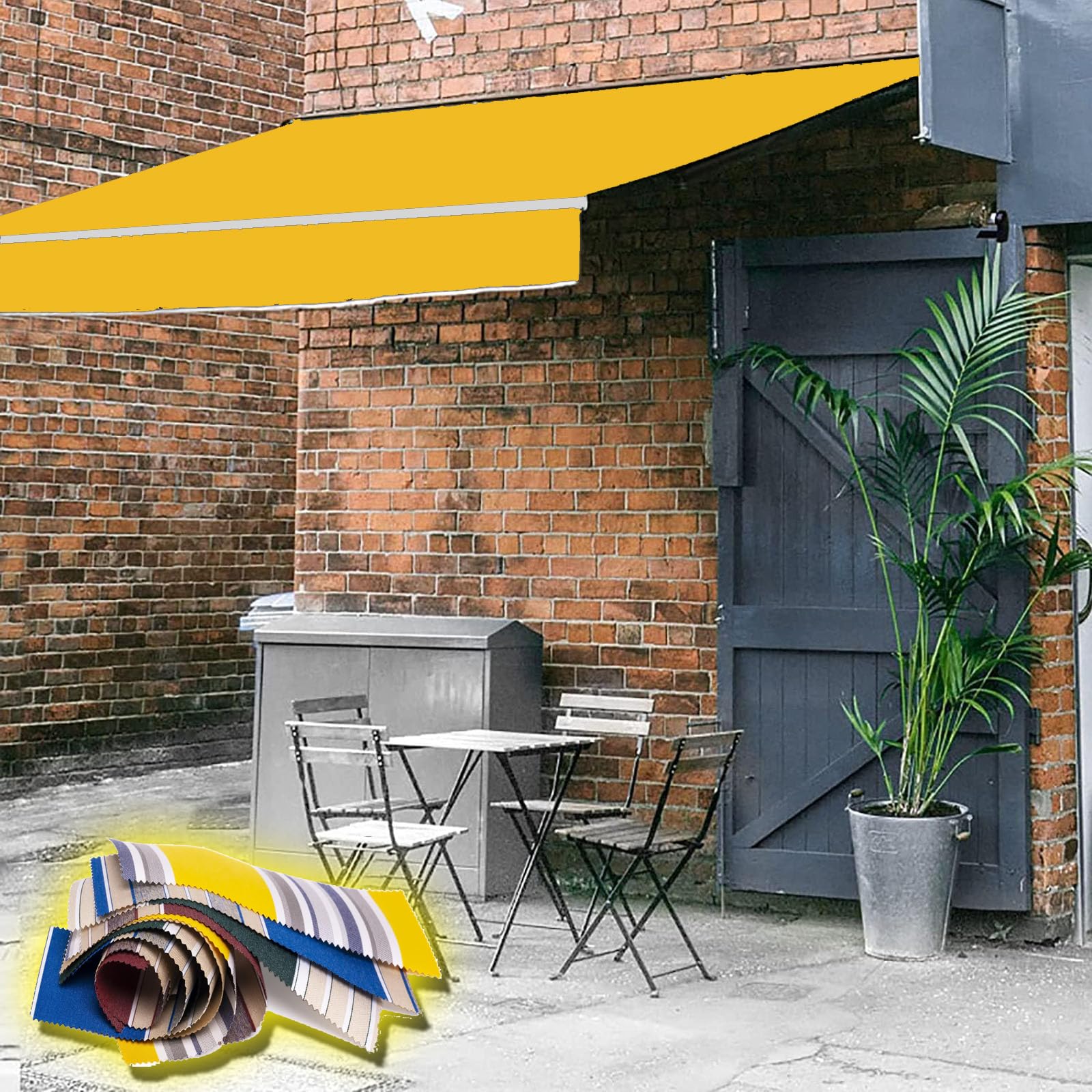 Amazon | Moubhjd オーニングテント, 2x1.5m 店舗用ひさし 手動 日よけ